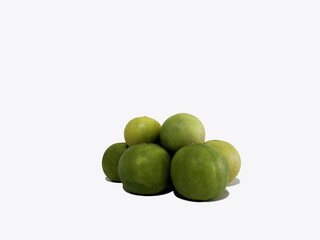 Limes on isolated white background