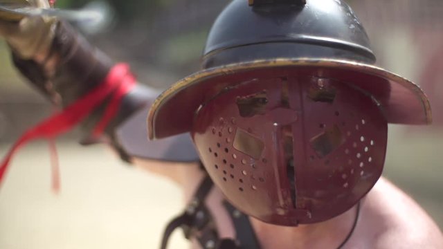 Gladiator in Mask closeup