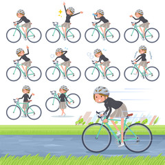 Naklejka premium flat type Short hair women_road bike
