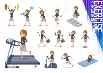 flat type Short hair women_exercise