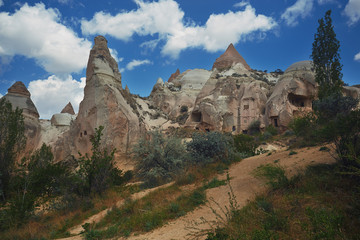 Fototapeta na wymiar Ancient stone houses of Cappadocia