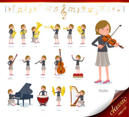 flat type Short hair women_classic music