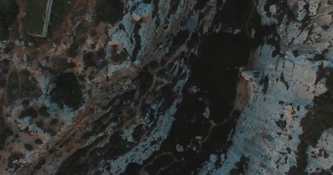 Aerial shot over European Maltese Cliffs