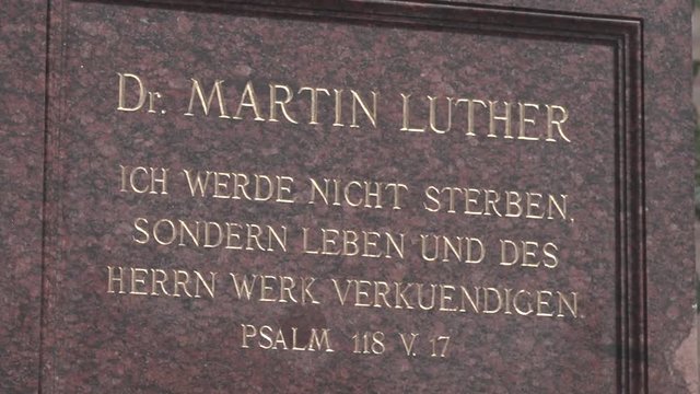 Martin Luther Statue Plaque