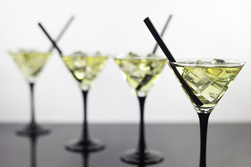 Four cocktails  aligned