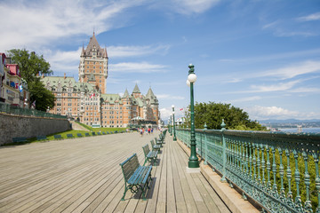 Wood plank walkway Quebec Chateau Frontenac