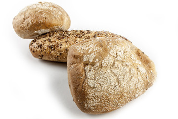 a set of several rolls on a white background.
fiber,