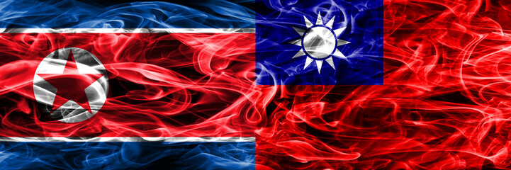 North Korea vs Taiwan smoke flags placed side by side