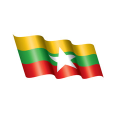 Myanmar flag, vector illustration on a white background