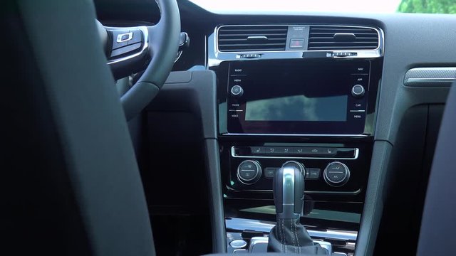 The interior of a luxurious car - closeup