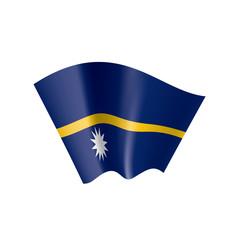 Nauru flag, vector illustration on a white background