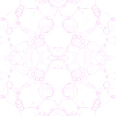 Pink seamless pattern. Amazing delicate soap bubbles. Lace hand drawn textile ornament. Kaleidoscope