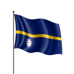 Nauru flag, vector illustration on a white background