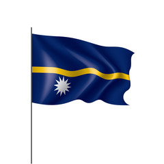 Nauru flag, vector illustration on a white background