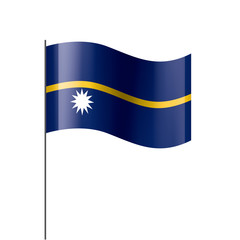 Nauru flag, vector illustration on a white background