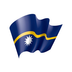 Nauru flag, vector illustration on a white background
