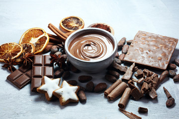 Baking christmas cookies. Typical cinnamon stars bakery.