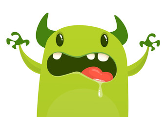 Scary cartoon monster character. Vector illustration