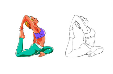 Yoga poster design. Vector illustration.