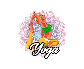 Yoga poster design. Vector illustration.