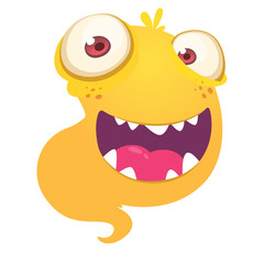Orange cartoon monster. Halloween design