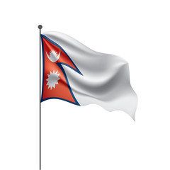 Nepal flag, vector illustration on a white background