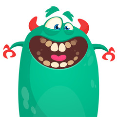 Cute happy cartoon monster character