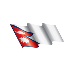 Obraz premium Nepal flag, vector illustration on a white background