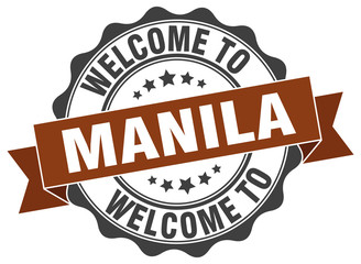 Obraz premium Manila round ribbon seal