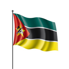 Mozambique flag, vector illustration on a white background