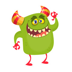 Cute cartoon monster character. Vector Halloween  illustration