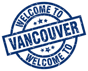 Fototapeta premium welcome to Vancouver blue stamp