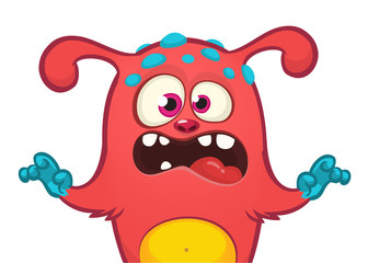 Angry cartoon monster. Vector Halloween monster character