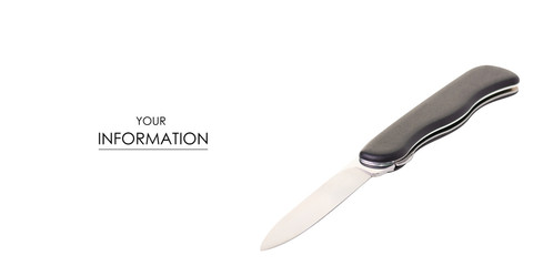 Folding knife pattern on a white background isolation
