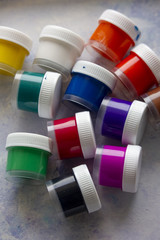 Colored acrylic paints