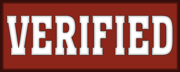 Fototapeta premium verified Red Logo Stamp Button