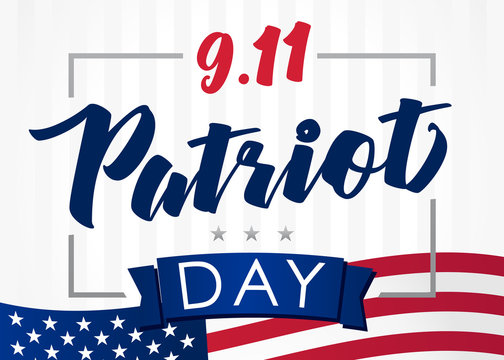 Patriot day USA Never forget 9.11, vector banner. Patriot Day September 11, We will never forget, american background
