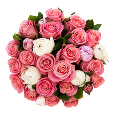 bouquet of fresh colorful roses