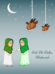 Illustration of background for the occasion of Muslim festival Eid-al-adha 