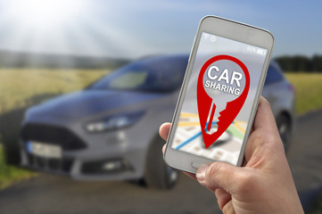 Smartphone Handy App mit Carsharing