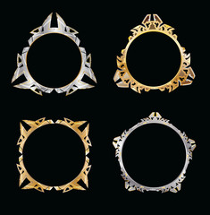 Metallic frames for the game interface or website.