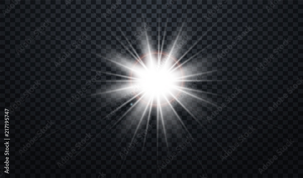 Poster white glowing light burst explosion with transparent. vector illustration for cool effect decoration