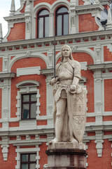 Fototapeta na wymiar A statue of St Roland. Riga. Latvia
