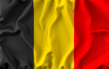 Belgium Waving Flag. 3D rendering