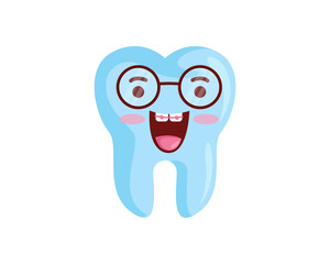 Cute Dental Clinic Braces Cartoon Character Illustration In Isolated White Background