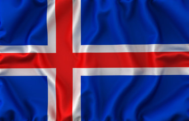 Fototapeta premium Island Waving Flag. 3D rendering