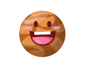 Happy Cute Mercury Planet Cartoon Character Illustration