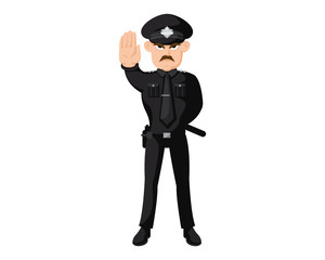 Modern Police Officer Character Illustration
