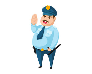 Modern Police Officer Character Illustration