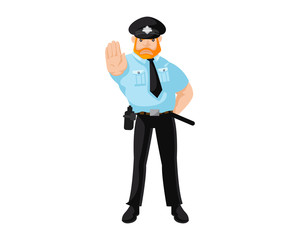 Modern Police Officer Character Illustration